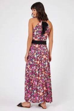 Roman Pink Ditsy Floral Halter Neck Maxi Dress -Roman Sales Shop unnamed file 1156