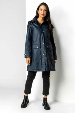 Roman Blue Waxed Longline Hooded Coat 10 Roman Blue Waxed Longline Hooded Coat -Roman Sales Shop unnamed file 11569