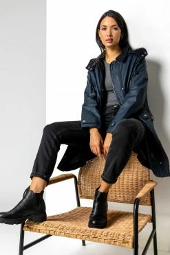 Roman Blue Waxed Longline Hooded Coat 11 Roman Blue Waxed Longline Hooded Coat -Roman Sales Shop unnamed file 11570