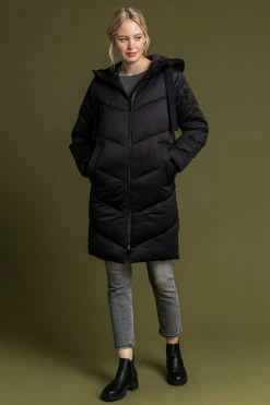 Roman Black Chevron Padded Longline Coat 10 Roman Black Chevron Padded Longline Coat -Roman Sales Shop unnamed file 11586