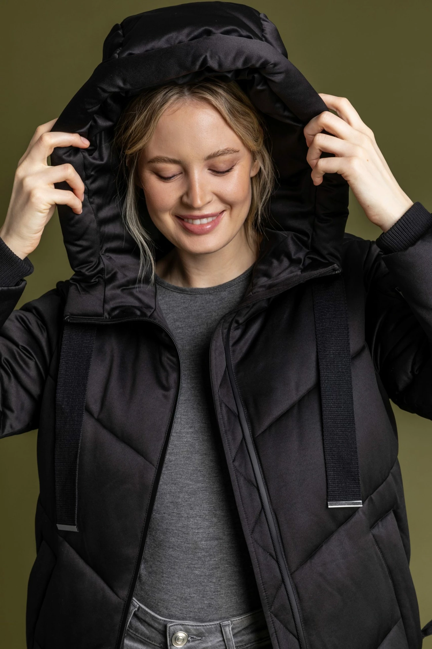 Roman Black Chevron Padded Longline Coat 6 Roman Black Chevron Padded Longline Coat - Image 4