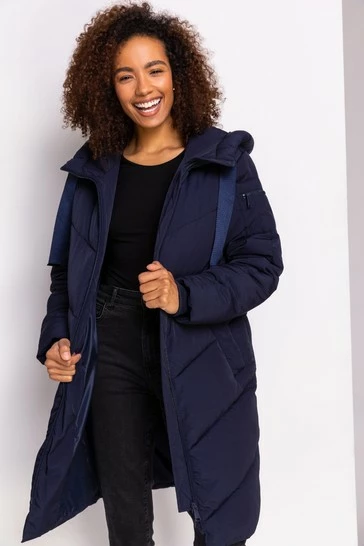 Roman Black Chevron Padded Longline Coat 8 Roman Black Chevron Padded Longline Coat - Image 6