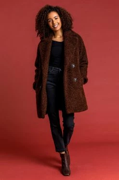 Roman Brown Faux Fur Longline Teddy Coat 11 Roman Brown Faux Fur Longline Teddy Coat -Roman Sales Shop unnamed file 11593