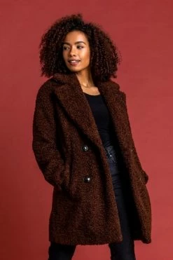 Roman Brown Faux Fur Longline Teddy Coat 13 Roman Brown Faux Fur Longline Teddy Coat -Roman Sales Shop unnamed file 11595