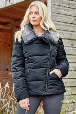 Roman Black Originals Faux Fur Collar Padded Biker Coat 10 Roman Black Originals Faux Fur Collar Padded Biker Coat -Roman Sales Shop unnamed file 11599