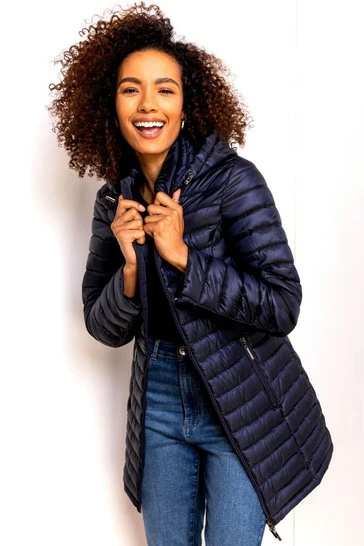 Roman Navy Longline Zip-Through Padded Coat 7 Roman Navy Longline Zip-Through Padded Coat - Image 5