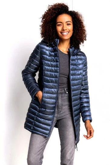 Roman Navy Longline Zip-Through Padded Coat 9 Roman Navy Longline Zip-Through Padded Coat - Image 7