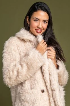 Roman Cream Faux Fur Textured Collar Coat 9 Roman Cream Faux Fur Textured Collar Coat -Roman Sales Shop unnamed file 11628