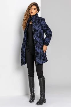 Roman Blue Longline Flocked Padded Coat 9 Roman Blue Longline Flocked Padded Coat -Roman Sales Shop unnamed file 11655