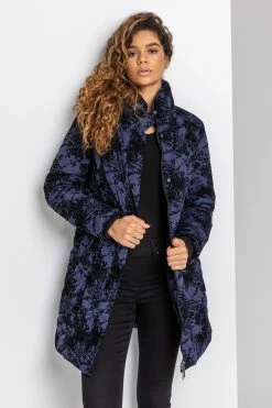 Roman Blue Longline Flocked Padded Coat 11 Roman Blue Longline Flocked Padded Coat -Roman Sales Shop unnamed file 11657