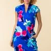 Roman Blue Floral Print Scuba Cocoon Dress -Roman Sales Shop unnamed file 1169