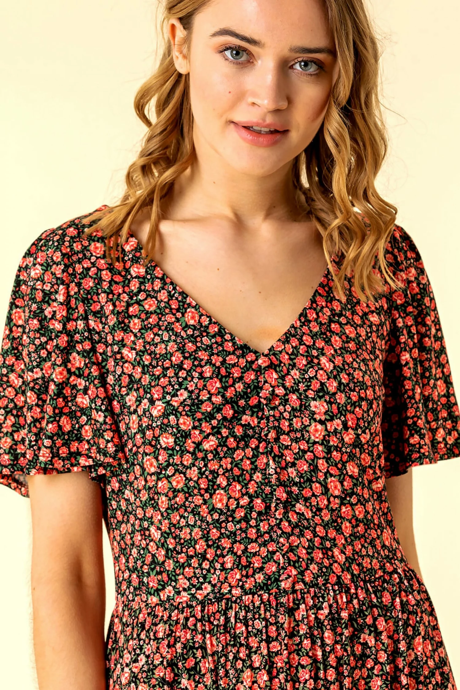 Roman Red Button Detail Floral Tea Dress 6 Roman Red Button Detail Floral Tea Dress - Image 4