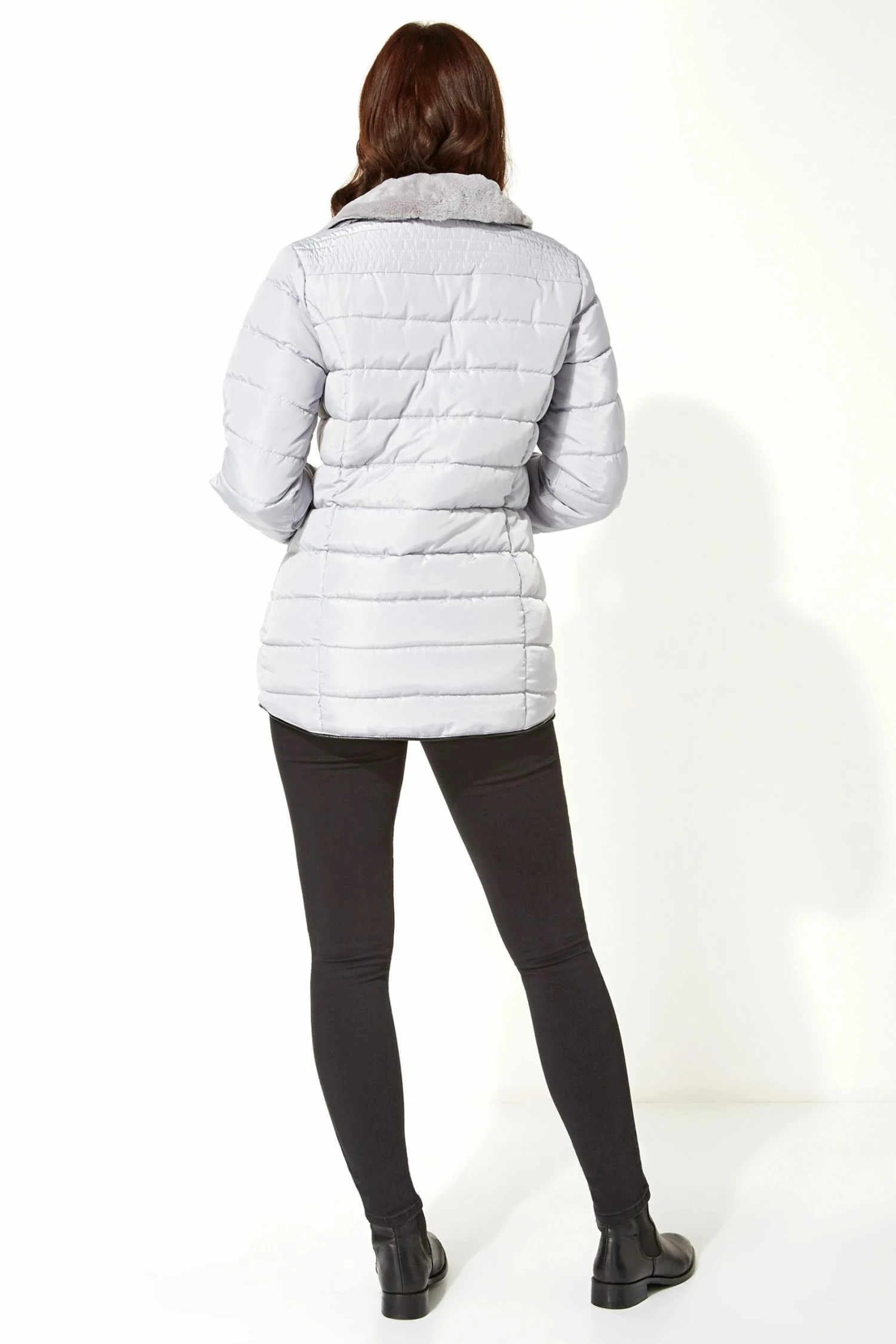 Roman Grey Originals Short Zip Through Padded Coat 5 Roman Grey Originals Short Zip Through Padded Coat - Image 3