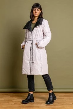 Roman Pink Quilted Reversible Tie Waist Coat -Roman Sales Shop unnamed file 11707