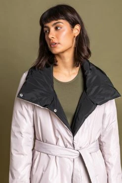 Roman Pink Quilted Reversible Tie Waist Coat -Roman Sales Shop unnamed file 11708