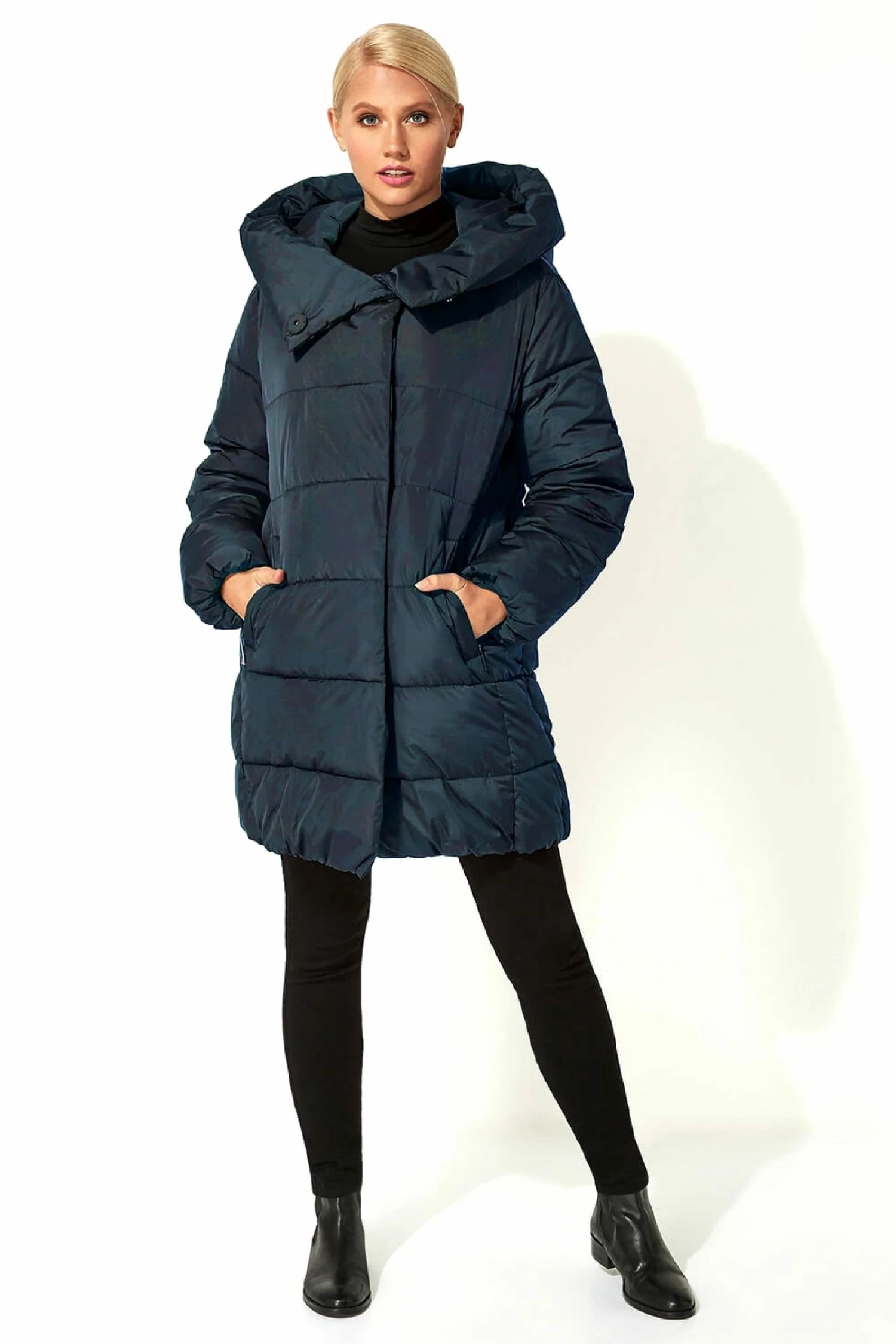 Roman Black Duvet Wrap Longline Padded Coat 3 Roman Black Duvet Wrap Longline Padded Coat - Image 2