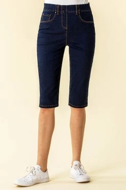 Roman Blue Denim Stretch Knee Length Pedal Pusher 8 Roman Blue Denim Stretch Knee Length Pedal Pusher -Roman Sales Shop unnamed file 11734