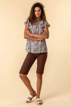 Roman Brown Knee Length Stretch Shorts 37 Roman Brown Knee Length Stretch Shorts -Roman Sales Shop unnamed file 11739