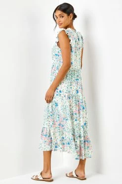 Roman Multi Ditsy Floral Print Frill Detail Maxi Dress -Roman Sales Shop unnamed file 1176