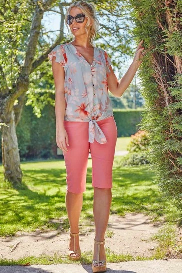 Roman Brown Knee Length Stretch Shorts 31 Roman Brown Knee Length Stretch Shorts - Image 29