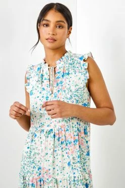 Roman Multi Ditsy Floral Print Frill Detail Maxi Dress -Roman Sales Shop unnamed file 1177