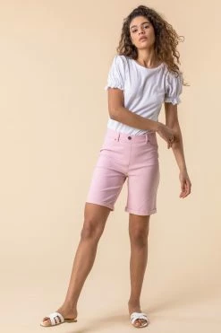 Roman Pink Turned Hem Stretch Shorts 21 Roman Pink Turned Hem Stretch Shorts -Roman Sales Shop unnamed file 11772