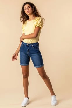 Roman Blue Turned Hem Denim Shorts 10 Roman Blue Turned Hem Denim Shorts -Roman Sales Shop unnamed file 11795