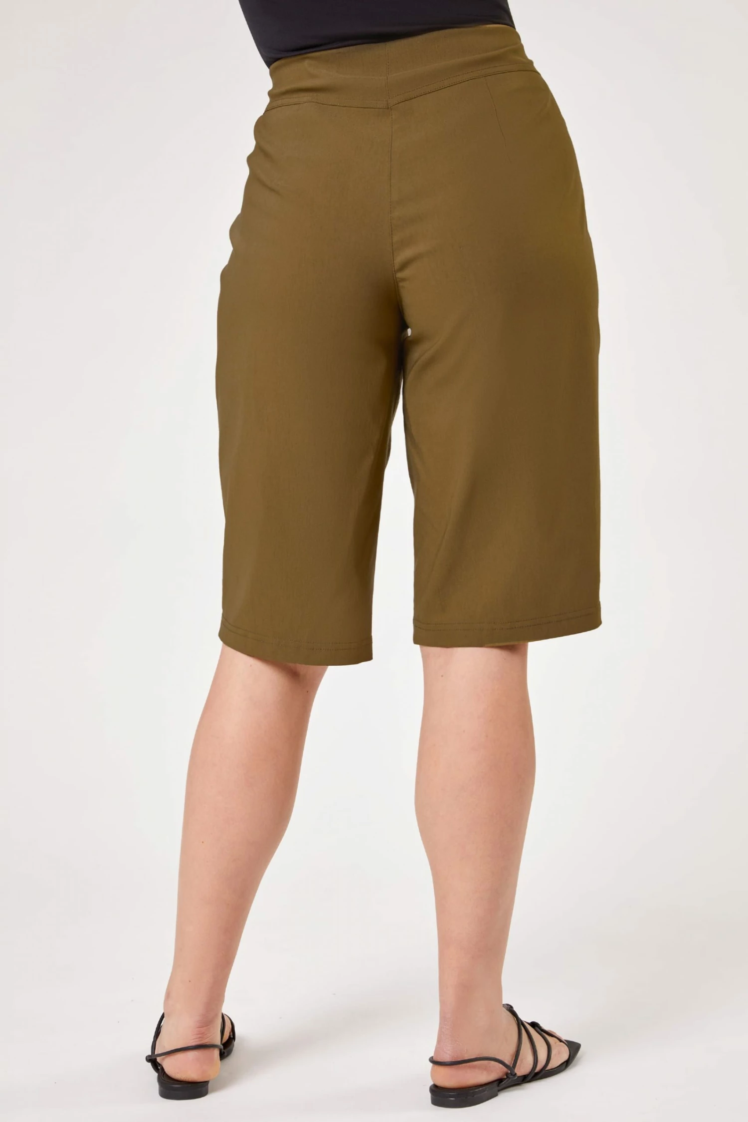 Roman Green Curve Knee Length Stretch Shorts 4 Roman Green Curve Knee Length Stretch Shorts - Image 2
