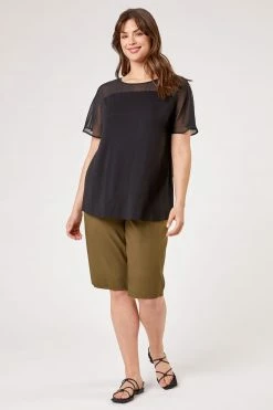 Roman Green Curve Knee Length Stretch Shorts 11 Roman Green Curve Knee Length Stretch Shorts -Roman Sales Shop unnamed file 11801