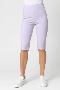 Roman Purple Knee Length Stretch Shorts