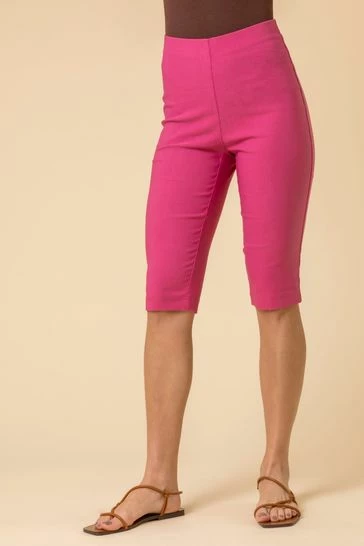 Roman Pink Knee Length Stretch Shorts 7 Roman Pink Knee Length Stretch Shorts - Image 5