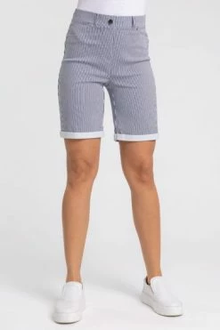 Roman Pink Stripe Print Turn Up Shorts 13 Roman Pink Stripe Print Turn Up Shorts -Roman Sales Shop unnamed file 11843