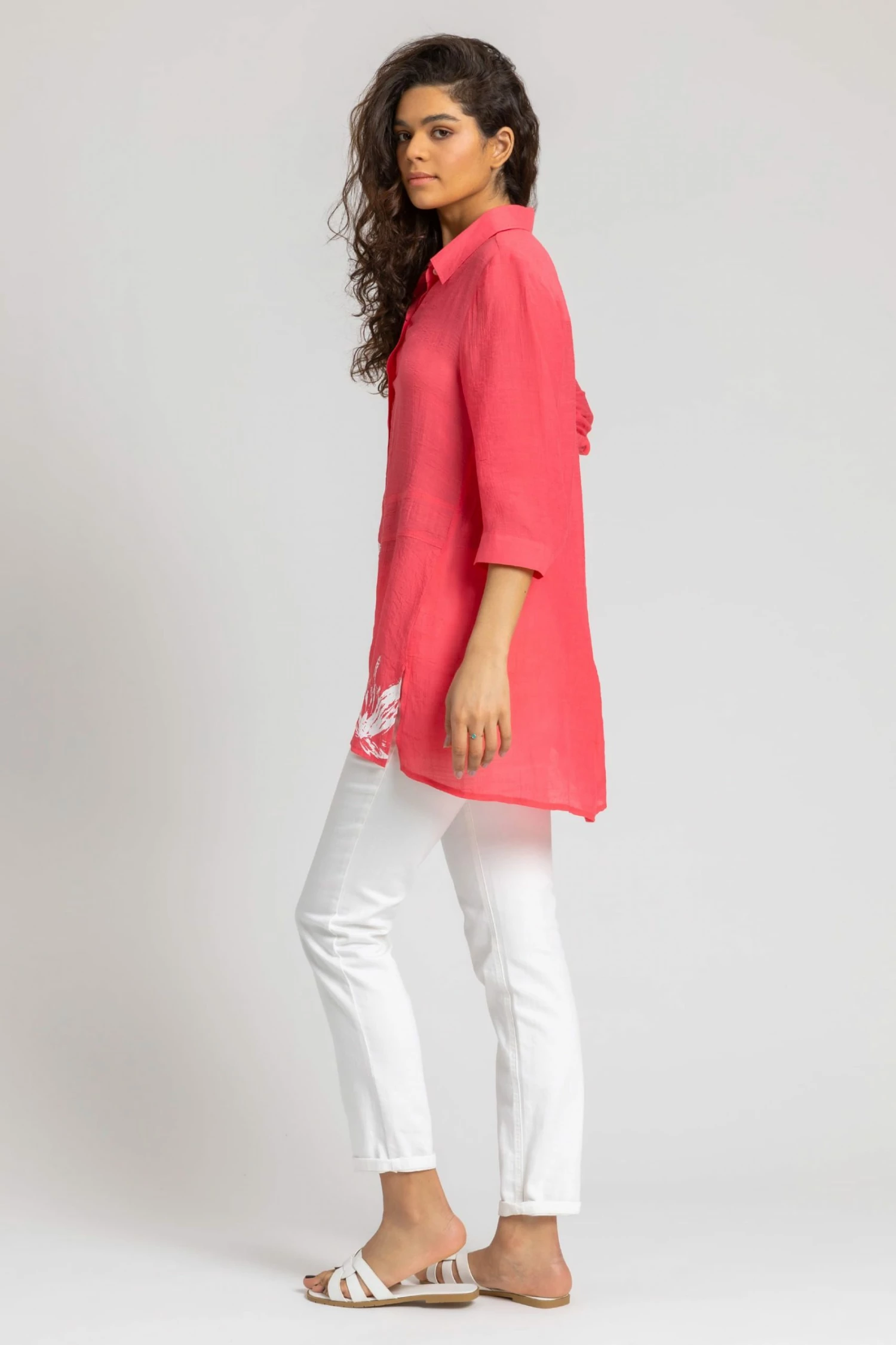 Roman Pink Floral Border Print Shirt 4 Roman Pink Floral Border Print Shirt - Image 2