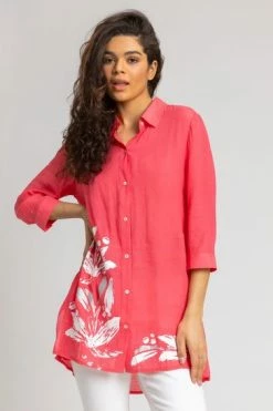 Roman Pink Floral Border Print Shirt 12 Roman Pink Floral Border Print Shirt -Roman Sales Shop unnamed file 11870