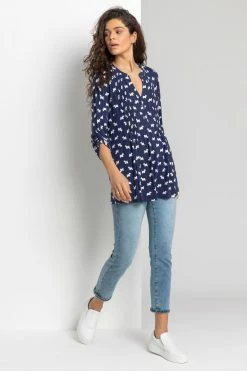 Roman Blue Dog Print Pintuck Jersey Shirt 9 Roman Blue Dog Print Pintuck Jersey Shirt -Roman Sales Shop unnamed file 11874