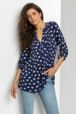 Roman Blue Dog Print Pintuck Jersey Shirt 11 Roman Blue Dog Print Pintuck Jersey Shirt -Roman Sales Shop unnamed file 11876