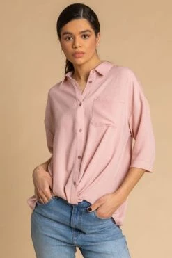 Roman Pink Plain Twist Detail Collared Shirt 12 Roman Pink Plain Twist Detail Collared Shirt -Roman Sales Shop unnamed file 11886