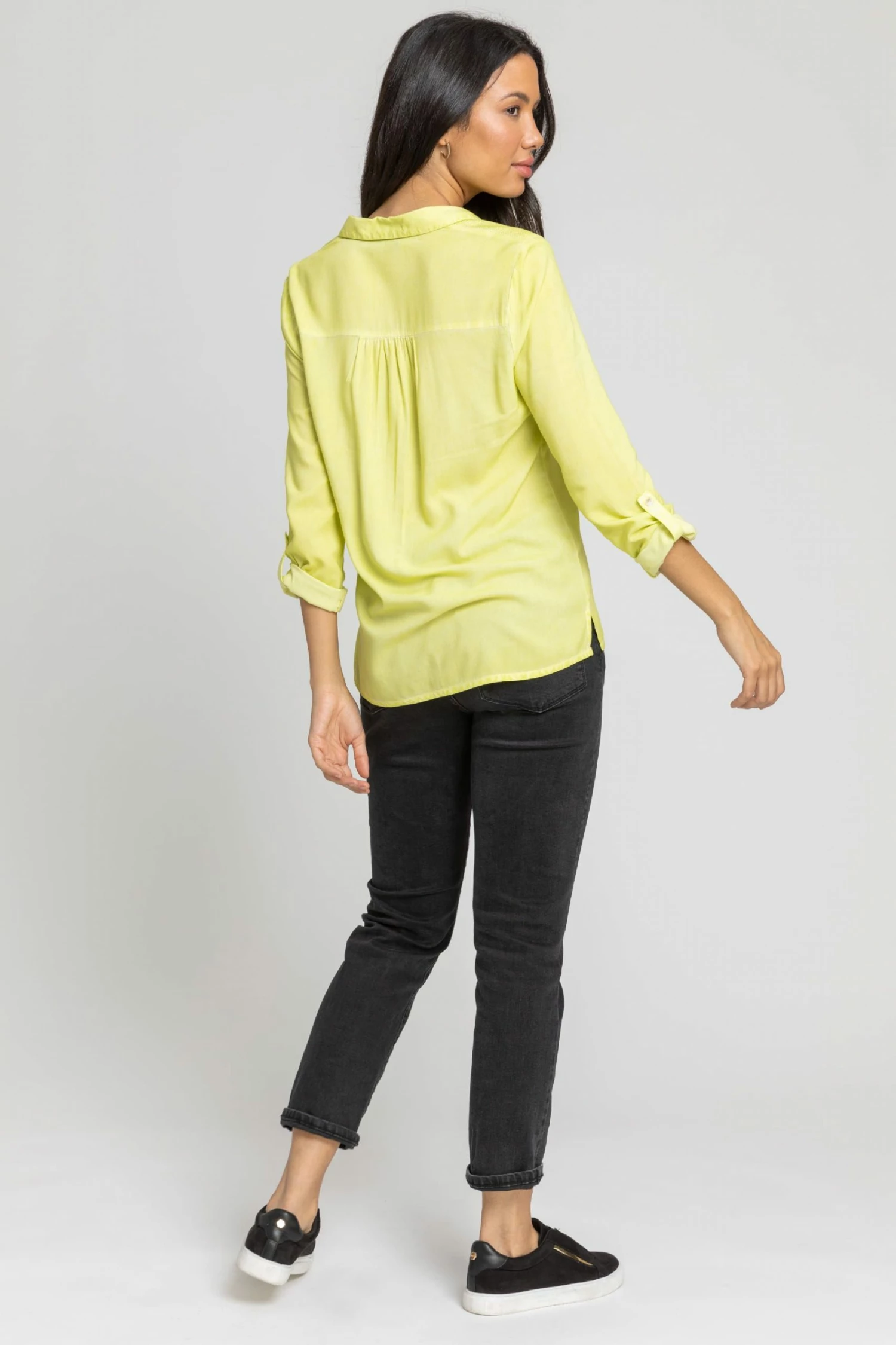 Roman Green Washed Button Through Shirt 4 Roman Green Washed Button Through Shirt - Image 2