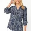 Roman Blue Paisley Print 3/4 Sleeve Shirt 2 Roman Blue Paisley Print 3/4 Sleeve Shirt -Roman Sales Shop unnamed file 11903