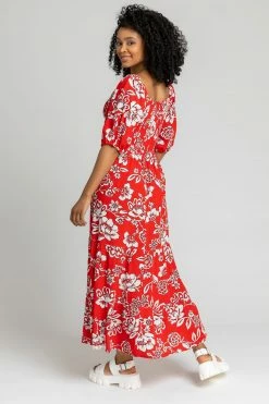 Roman Red Petite Floral Print Shirred Bodice Maxi Dress 9 Roman Red Petite Floral Print Shirred Bodice Maxi Dress -Roman Sales Shop unnamed file 1192