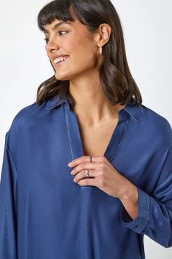 Roman Blue Relaxed Notch Neck Shirt 10 Roman Blue Relaxed Notch Neck Shirt -Roman Sales Shop unnamed file 11929