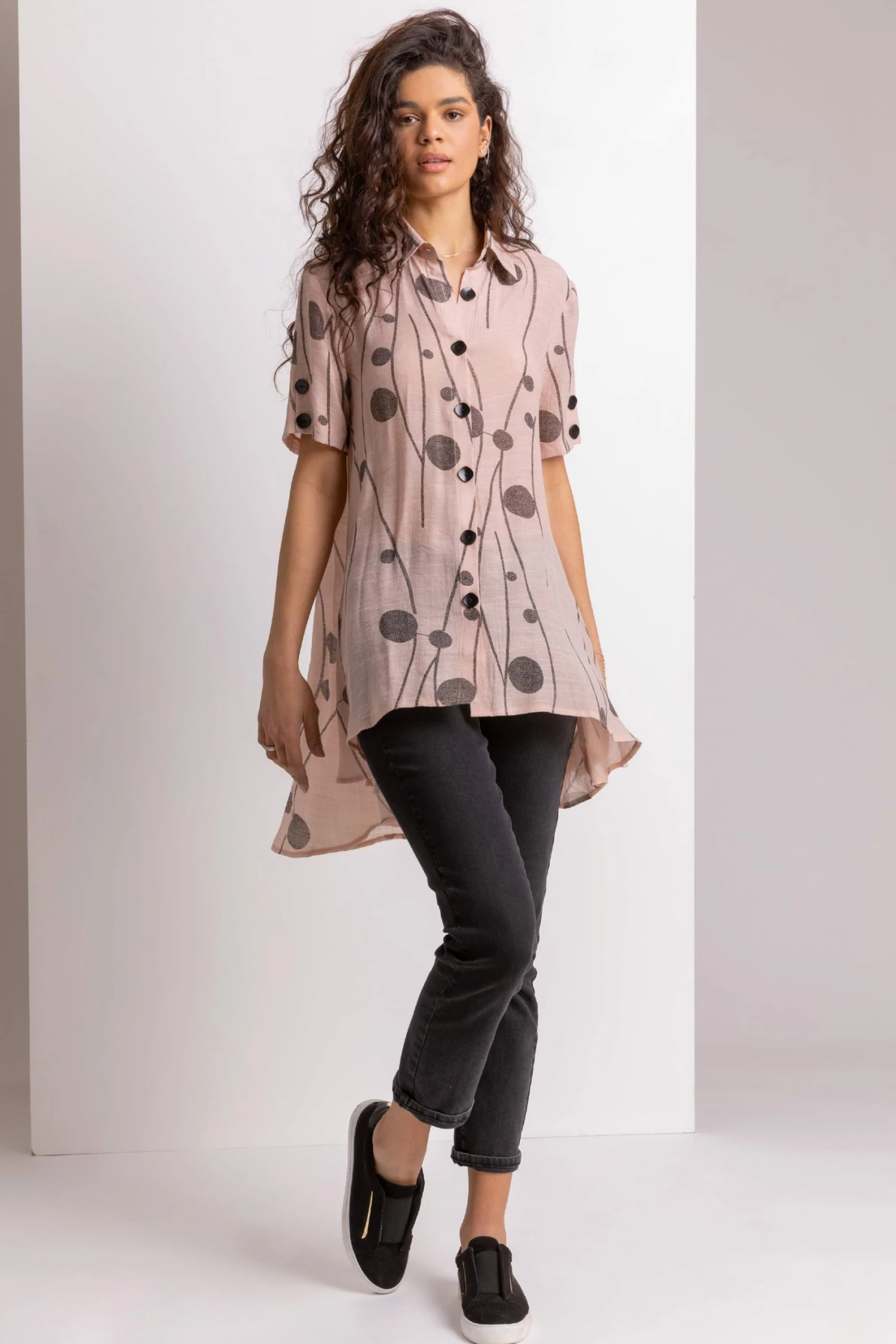 Roman Pink Spot Print Button Through Shirt 5 Roman Pink Spot Print Button Through Shirt - Image 3