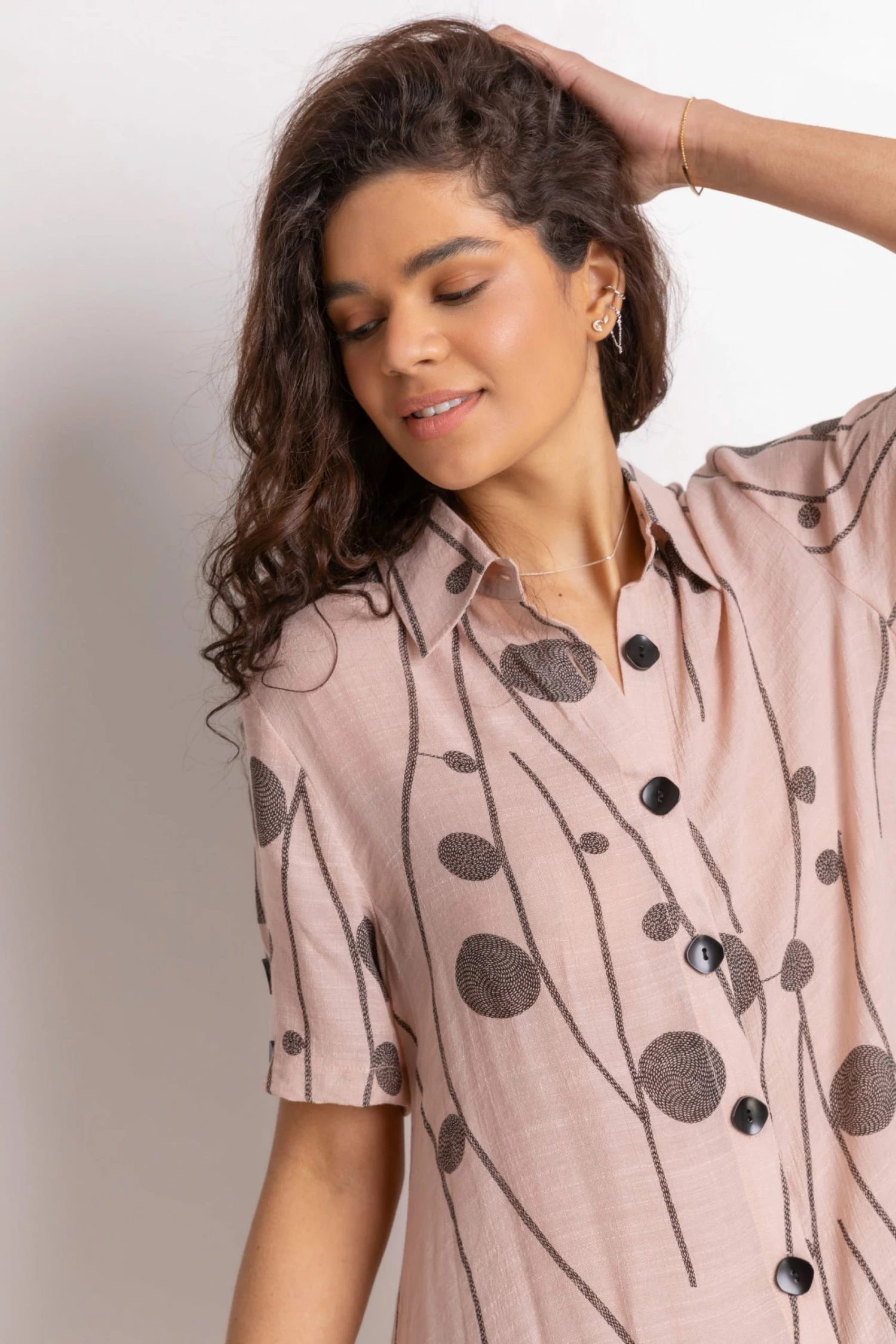 Roman Pink Spot Print Button Through Shirt 6 Roman Pink Spot Print Button Through Shirt - Image 4