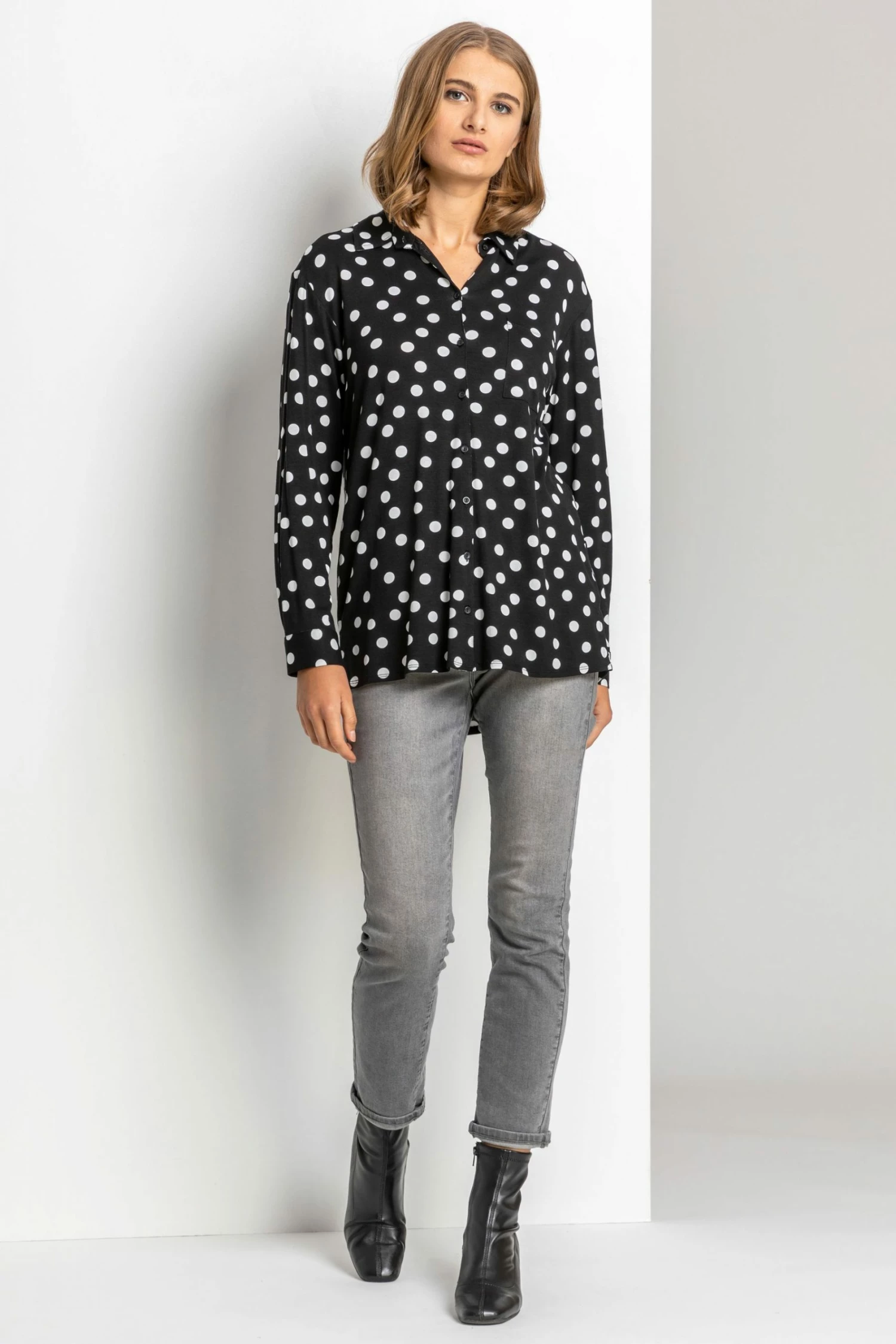 Roman Black Spot Print Buttoned Shirt 4 Roman Black Spot Print Buttoned Shirt - Image 2