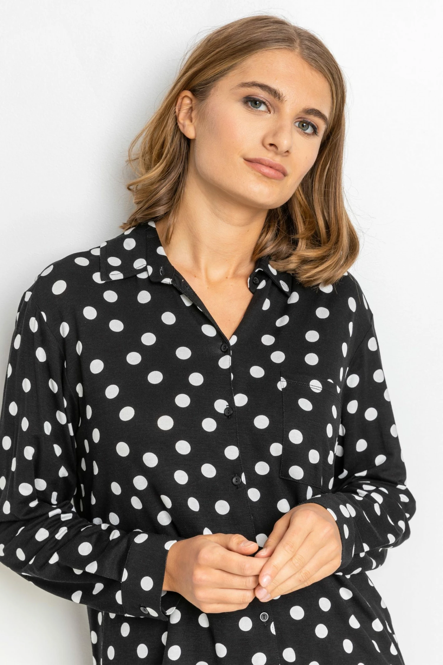 Roman Black Spot Print Buttoned Shirt 7 Roman Black Spot Print Buttoned Shirt - Image 5