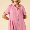 Roman Pink Asymmetric Button Detail Pocket Shirt 2 Roman Pink Asymmetric Button Detail Pocket Shirt -Roman Sales Shop unnamed file 11963