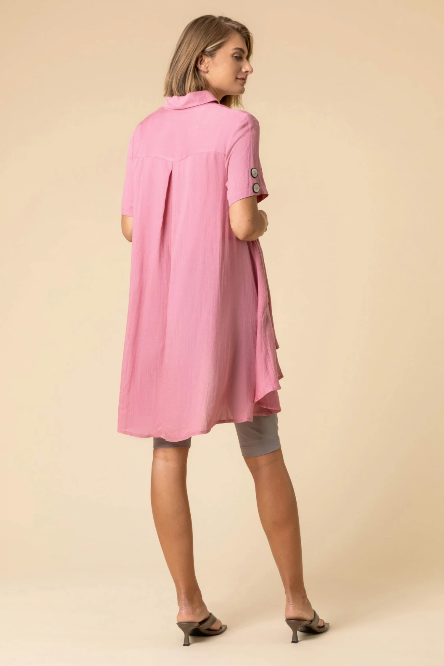 Roman Pink Asymmetric Button Detail Pocket Shirt 4 Roman Pink Asymmetric Button Detail Pocket Shirt - Image 2