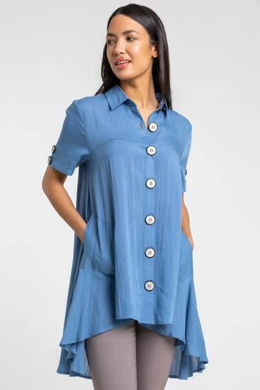 Roman Pink Asymmetric Button Detail Pocket Shirt 8 Roman Pink Asymmetric Button Detail Pocket Shirt - Image 6