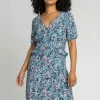 Roman Blue Petite Floral Frill Detail Midi Dress 2 Roman Blue Petite Floral Frill Detail Midi Dress -Roman Sales Shop unnamed file 1197