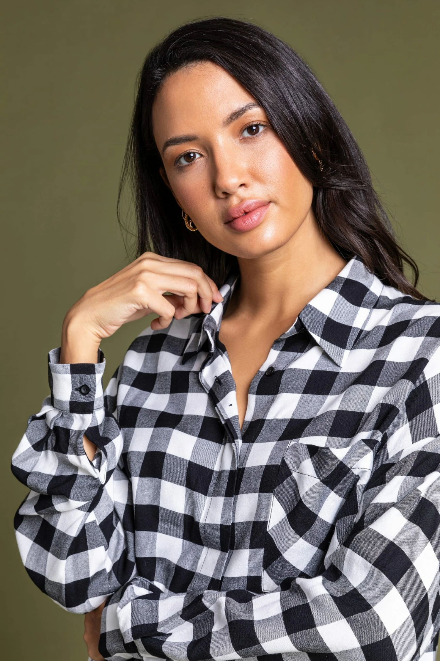 Roman Black Relaxed Check Print Shirt 6 Roman Black Relaxed Check Print Shirt - Image 4